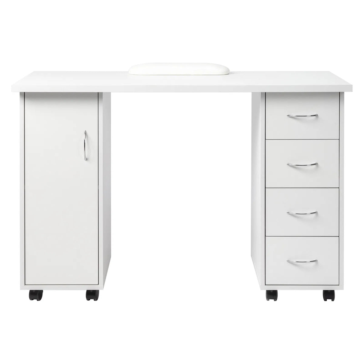 White Manicure Nail Table with Wrist Rest and Drawers – image 11