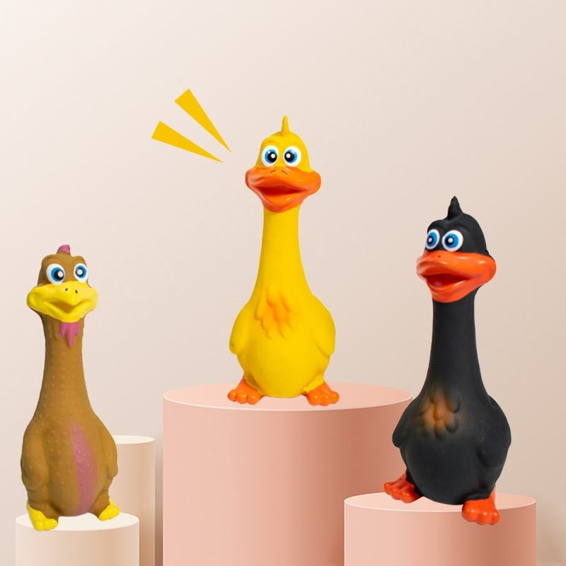 Screaming Chicken Dog Toy 3 Pack Squeaky Rubber Chew Toys – image 2