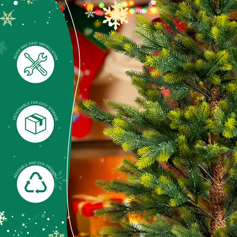 2 Pack 4 Ft Potted Christmas Trees Dual Tone Green Entryway – image 4