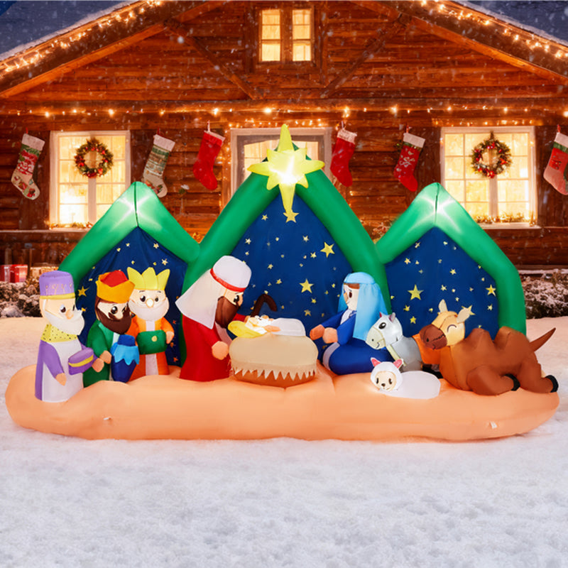 9 Ft Inflatable Nativity Scene With LED Lights for Yard Display – image 7