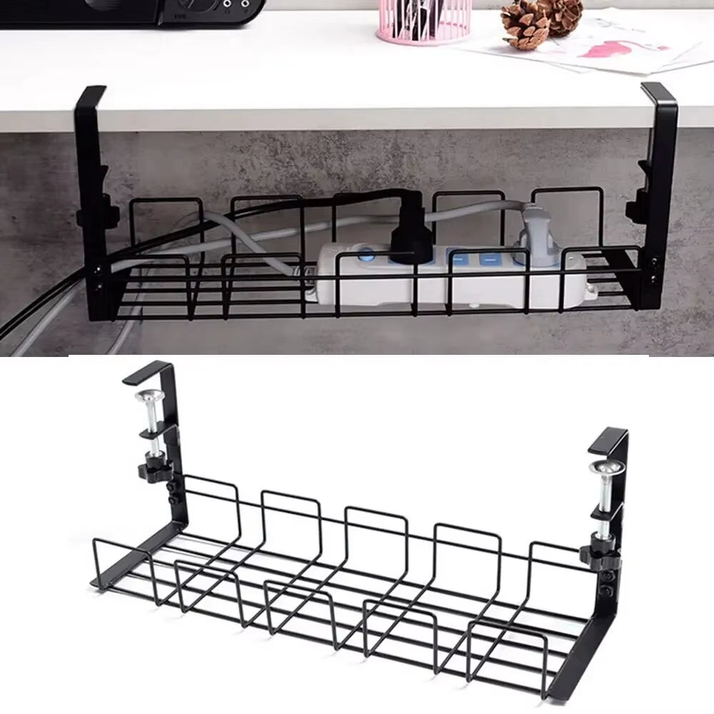Metal Under Desk Cable Tray, No-Drill Wire Organizer – image 3