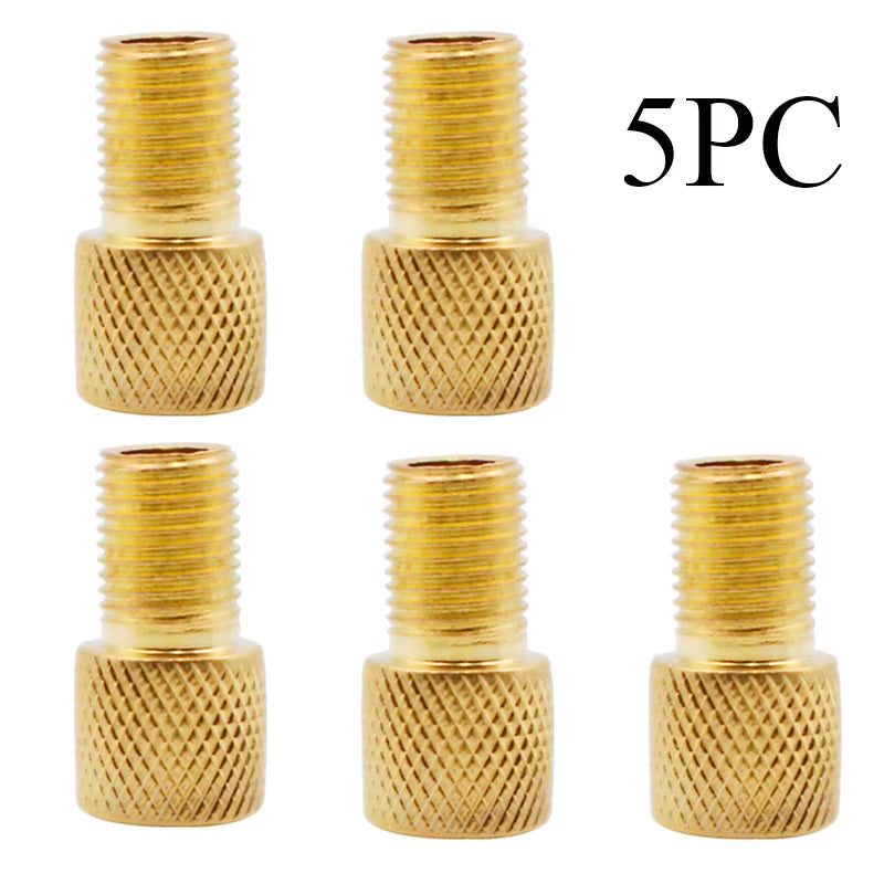 Presta to Schrader Valve Adapter, Brass Bike Tire Converter, 5-Pack – image 8