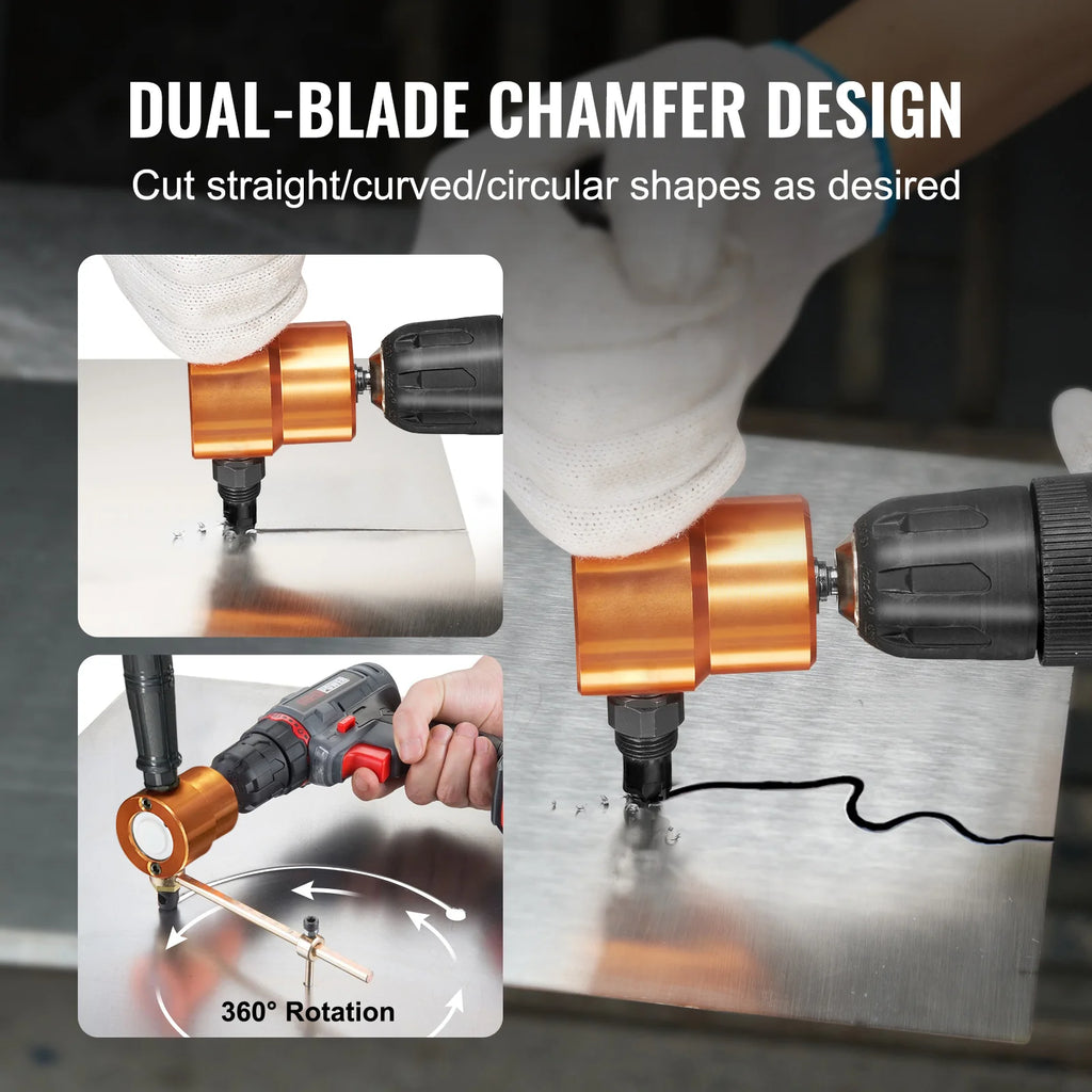 Sheet Metal Nibbler – Double-Head Drill Attachment – image 4
