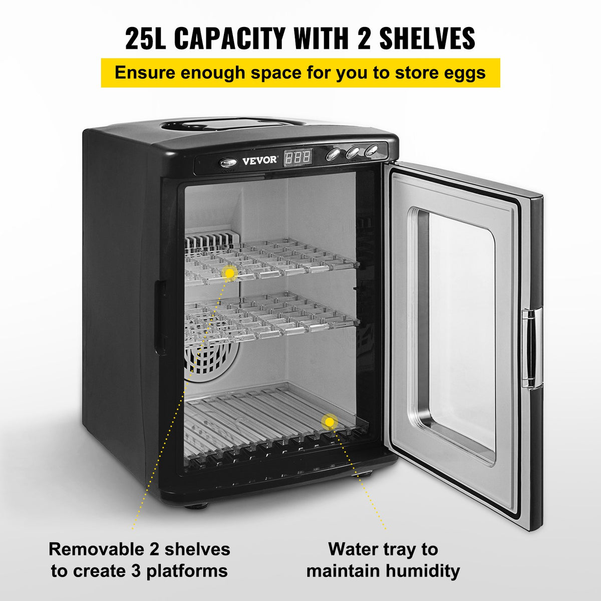 Reptile Egg Incubator 25L, Digital Heating and Cooling 41-107°F – image 5