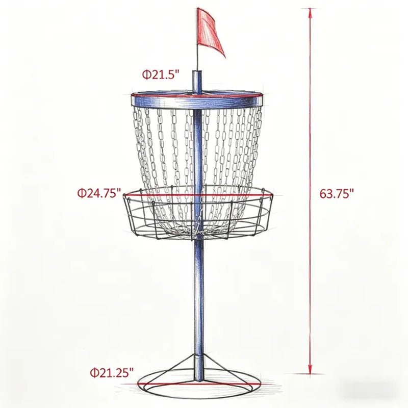 Portable Disc Golf Basket Target With 24 Chains And Carry Bag – image 4