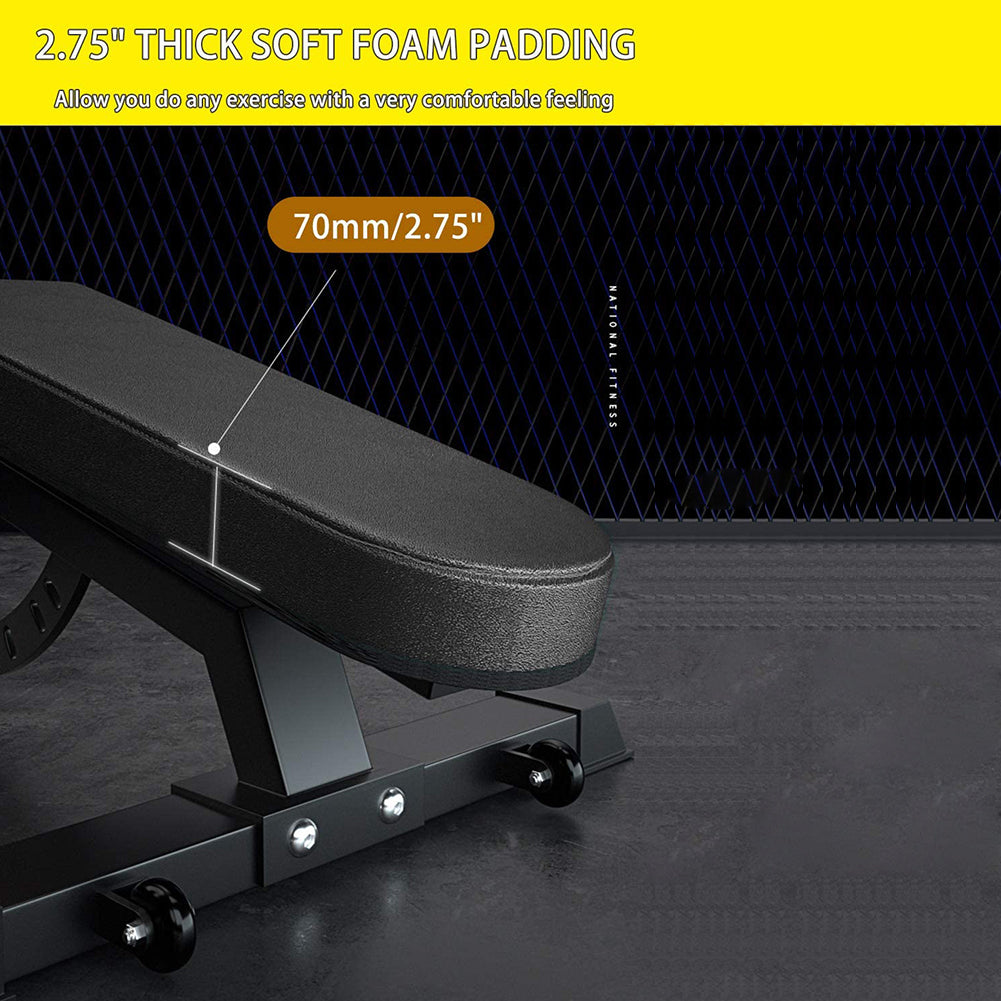 Adjustable Foldable Weight Bench with Caster Wheels – image 13
