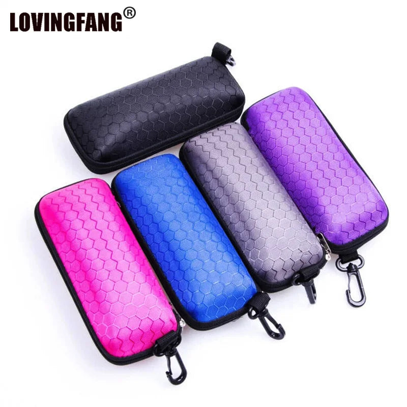 Hard Shell Glasses Case - Honeycomb Zipper Sunglasses Case – image 3