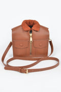 Faux Leather Fur Jacket Crossbody Bag, Green – image 1