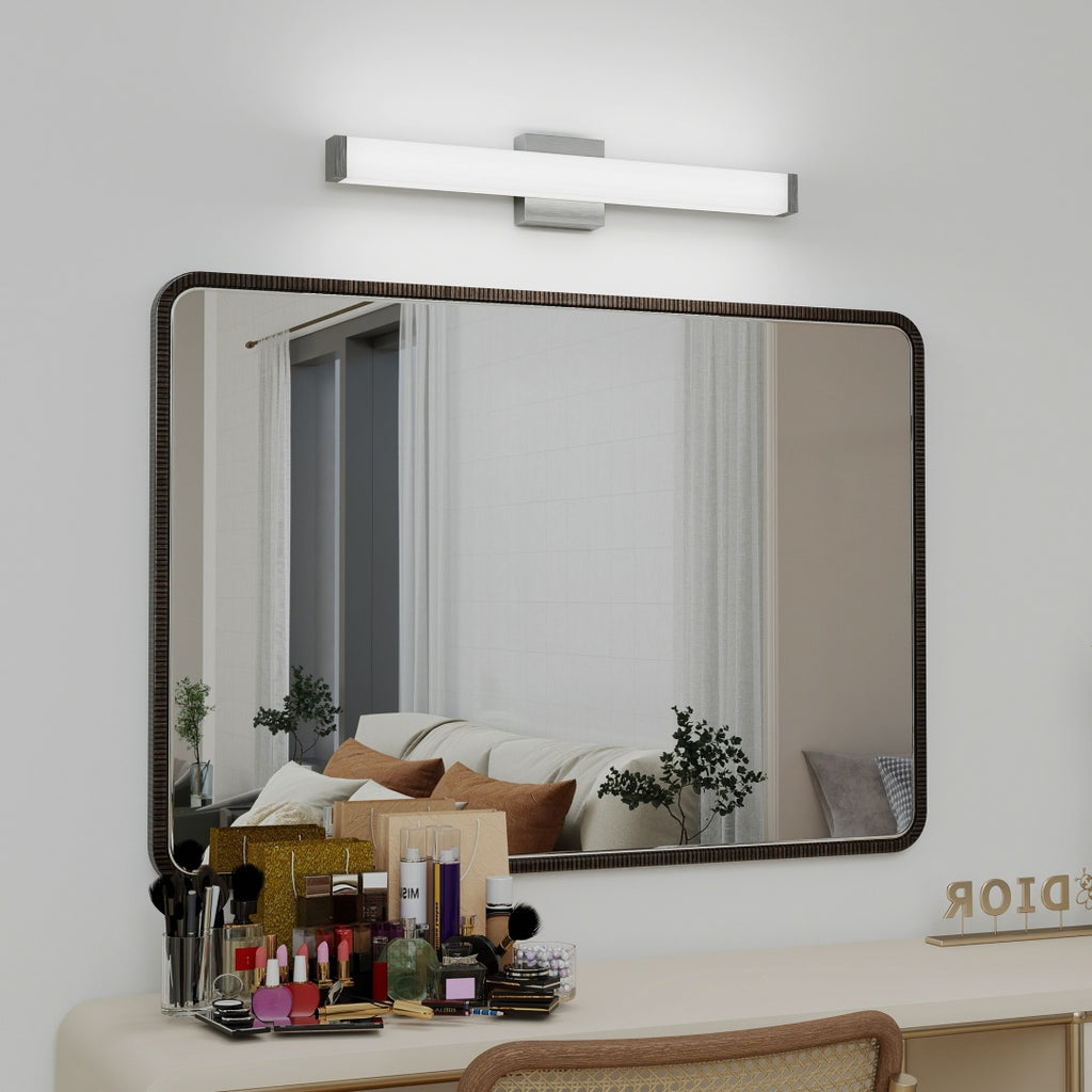 Brushed Nickel LED Vanity Light Bar 25 Inch over Mirror Fixture