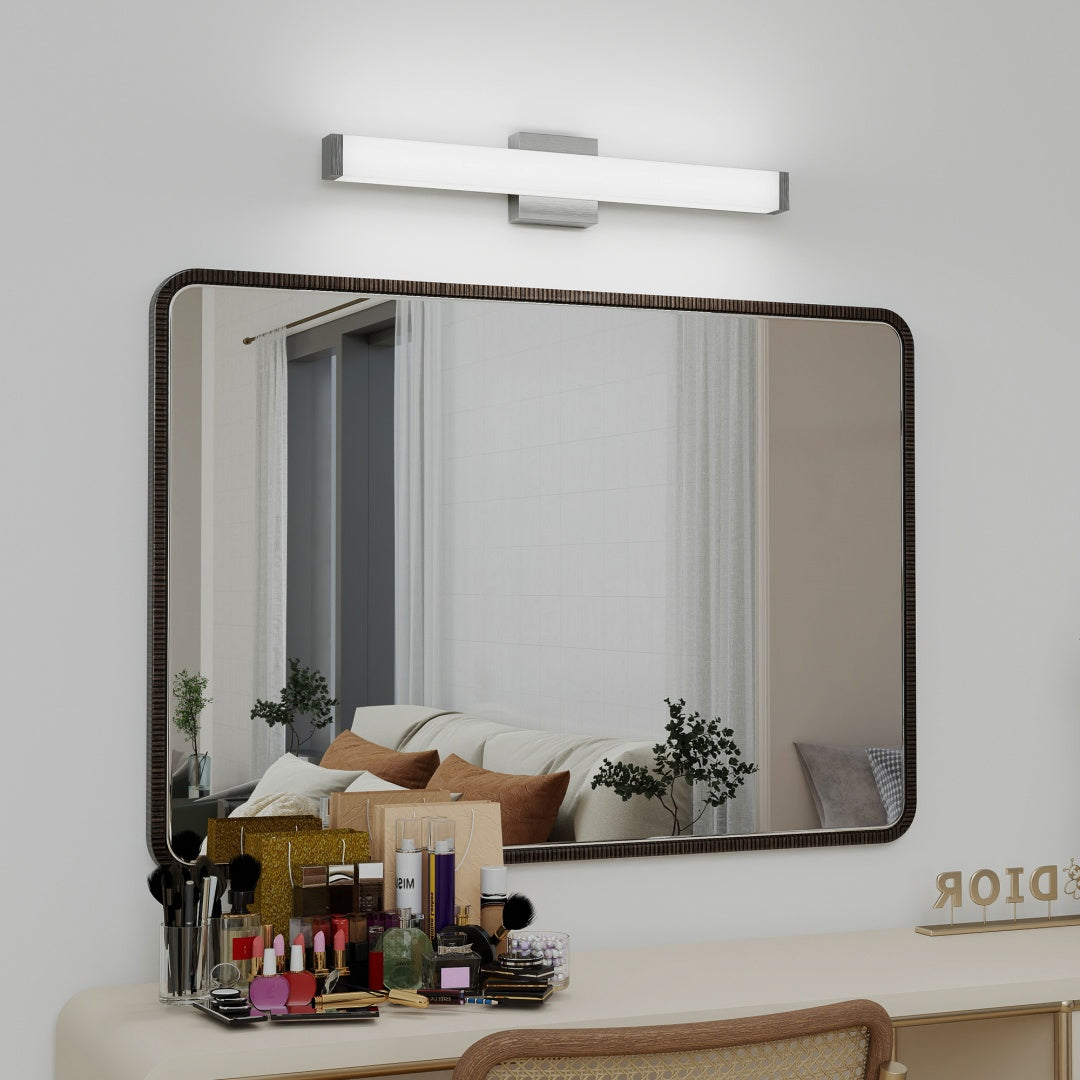Brushed Nickel LED Vanity Light Bar 25 Inch over Mirror Fixture