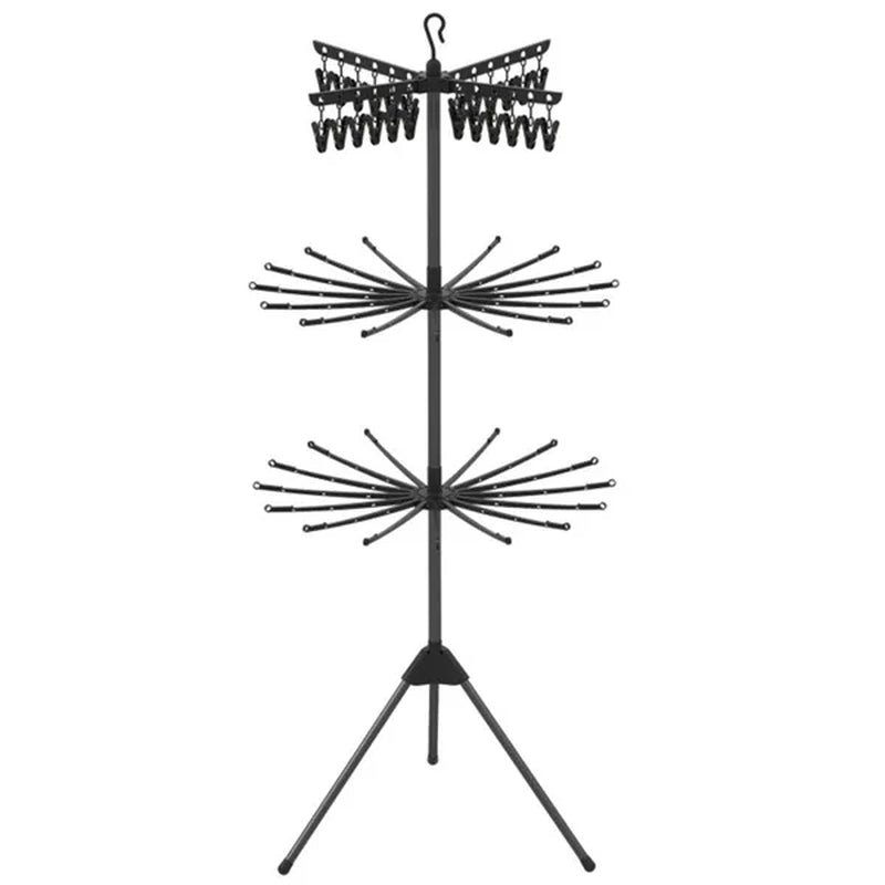 Clothes Drying Rack 3-Tier Foldable Tripod with 24 Clips – image 3