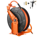 Retractable Air Hose Reel 3/8 In x 65 Ft Dual Arm Wall Ceiling Mount