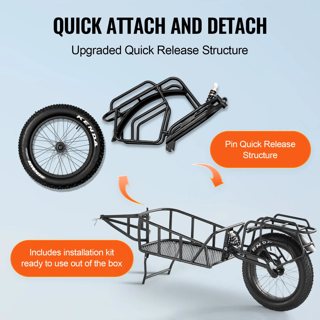 Bike Cargo Trailer – 70 lb Single Wheel Bicycle Trailer, 20 in – image 5