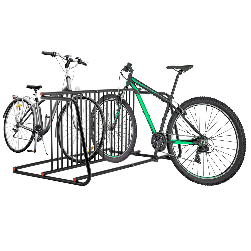10-Bike Double-Sided Grid Floor Bike Rack, Freestanding Steel – image 3