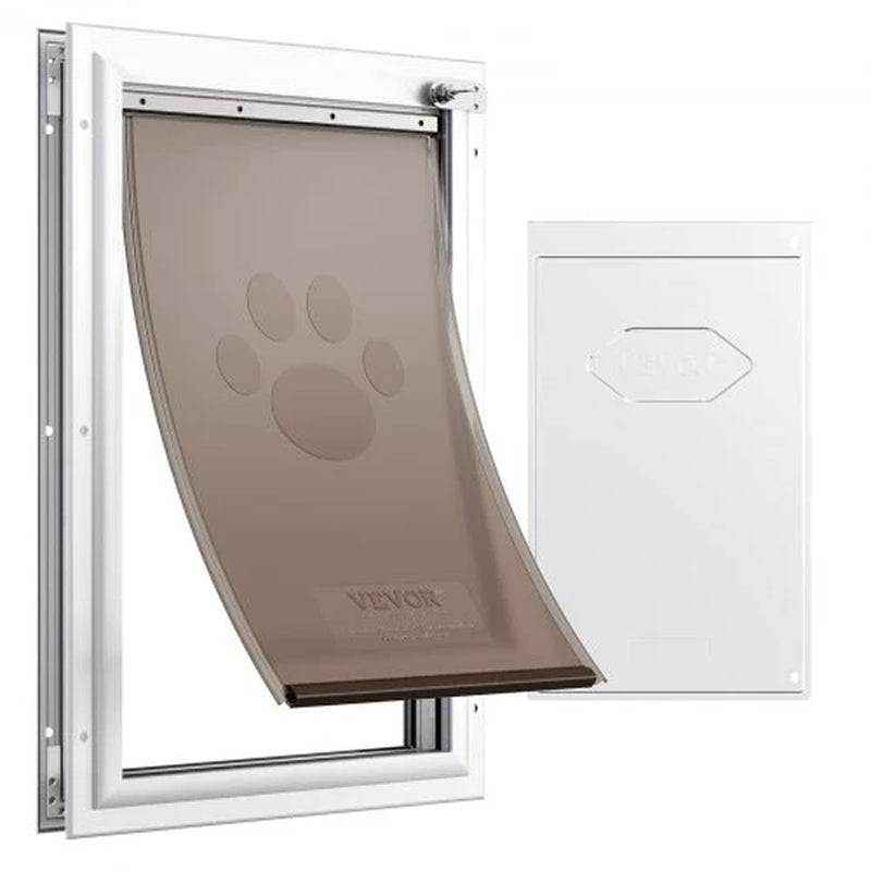 Pet Door with Aluminum Frame and Lock, Weatherproof Flap, Small