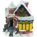 Christmas Village Diner Building, 4 in Glitter Resin Figurine