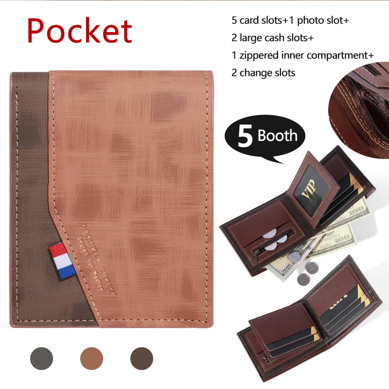 Men's Zip Wallet with Photo Window - Multi-Slot Card Holder – image 7
