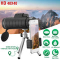 40x40 HD Monocular Telescope with Phone Adapter & Mini Tripod