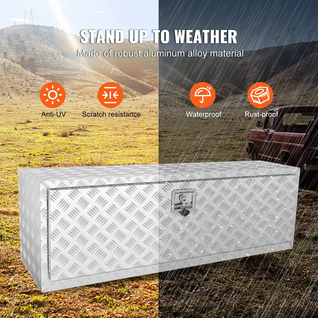 Underbody Truck Tool Box 48 x 17 x 18 in, Aluminum Diamond Plate