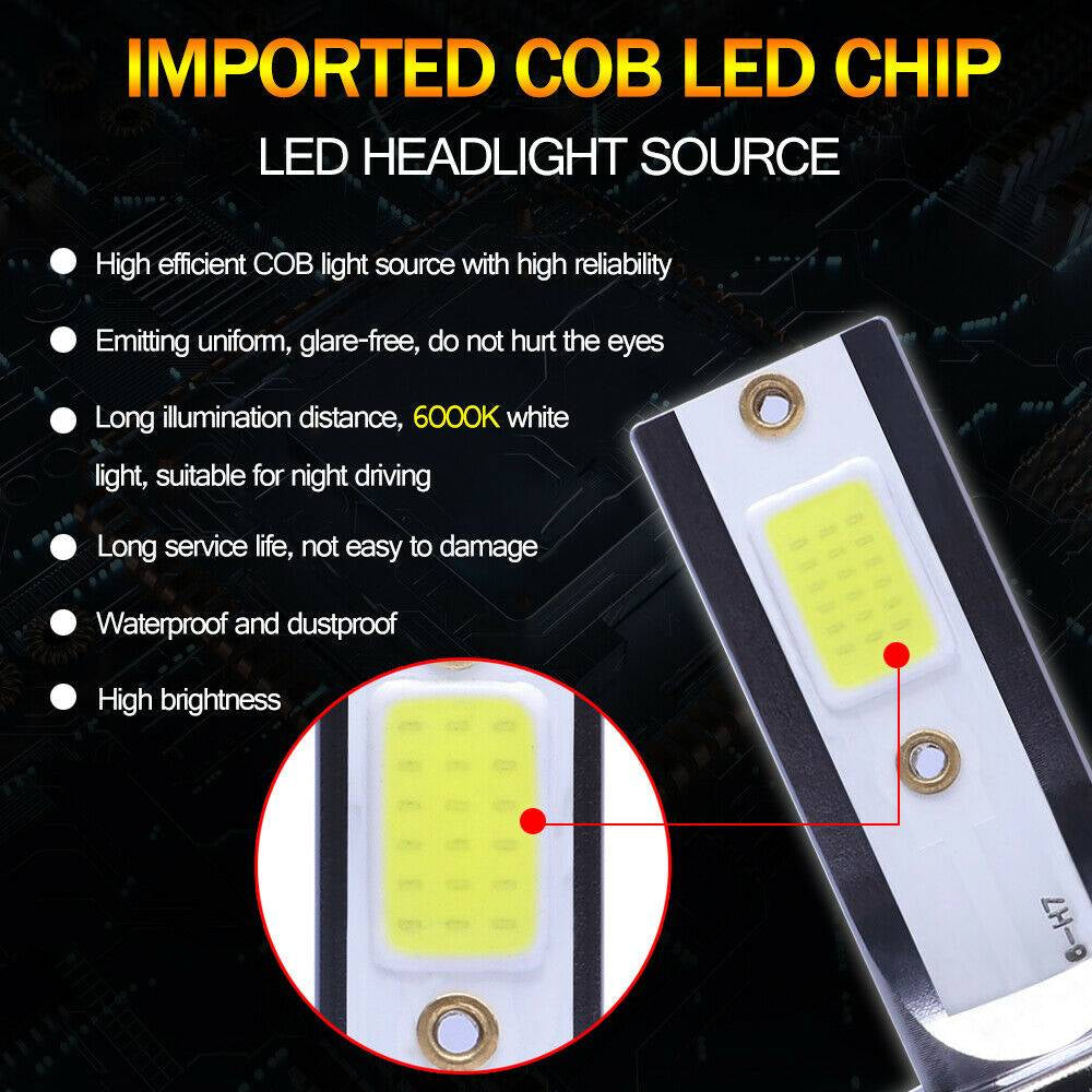 H7 LED Headlight Bulbs 2 Pack, 8000K Blue, High/Low Beam – image 7