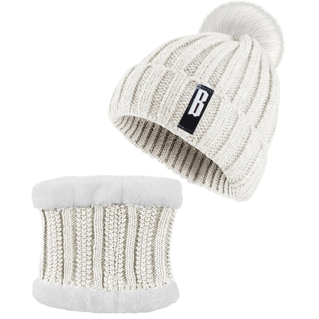 Beanie and Scarf Set, Fleece-Lined Knit Winter Hat & Neck Warmer – image 11