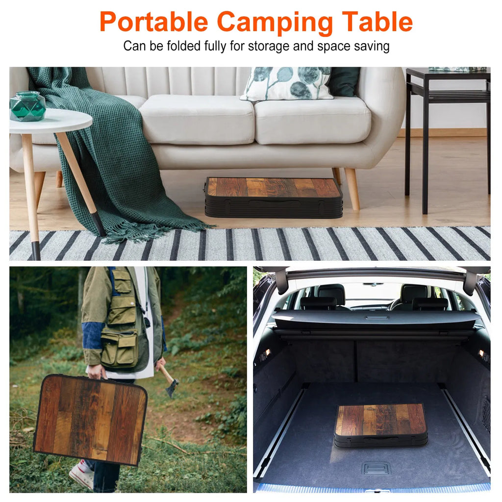 Folding Camping Table 35 x 24 in, Adjustable Height with Storage Net – image 5