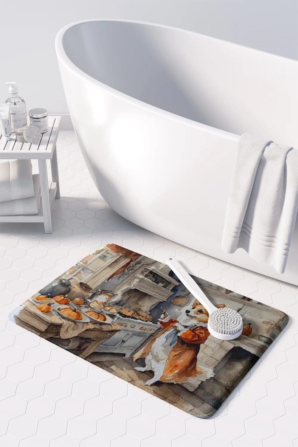 Corgi Fall Pumpkins Memory Foam Kitchen Mat – image 3