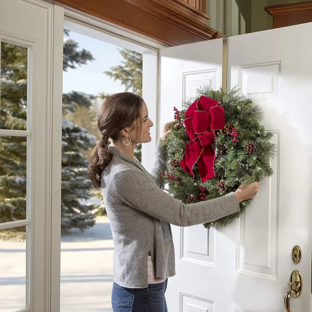 Wreath Hanger for Front Door - Adjustable Over-Door Metal Hook – image 2