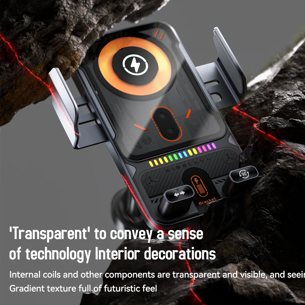 Auto-Clamping Wireless Car Charger Mount – 15W Vent Holder – image 4