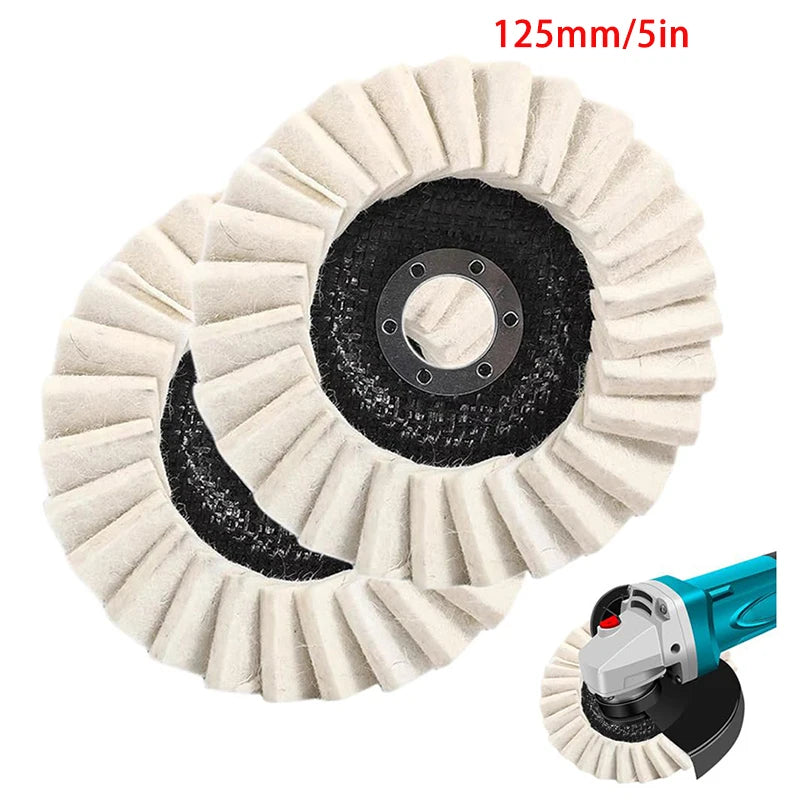 Wool Felt Polishing Wheel 2 Pack - Buffing Disc for Metal, Marble & Stone