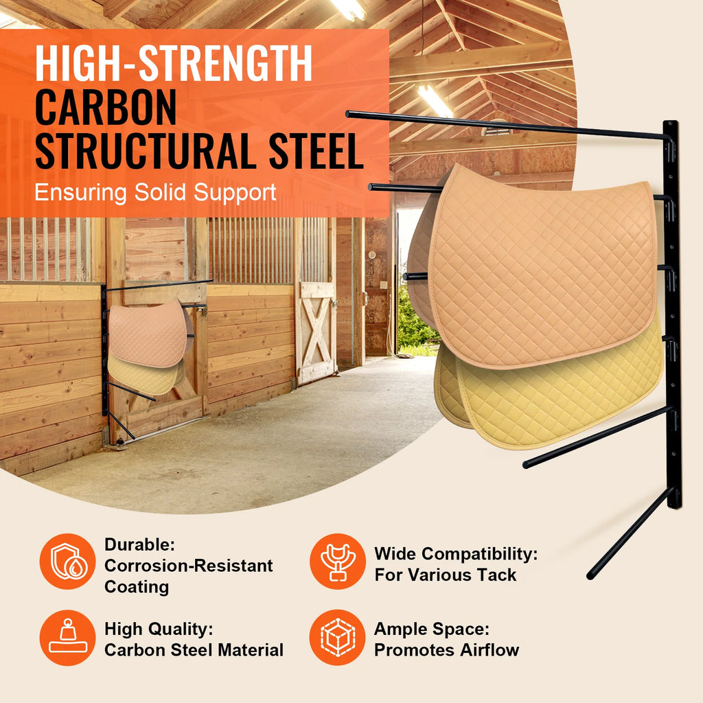 Swing Out Wall Saddle Rack, 6-Tier Horse Pad and Blanket Holder – image 3