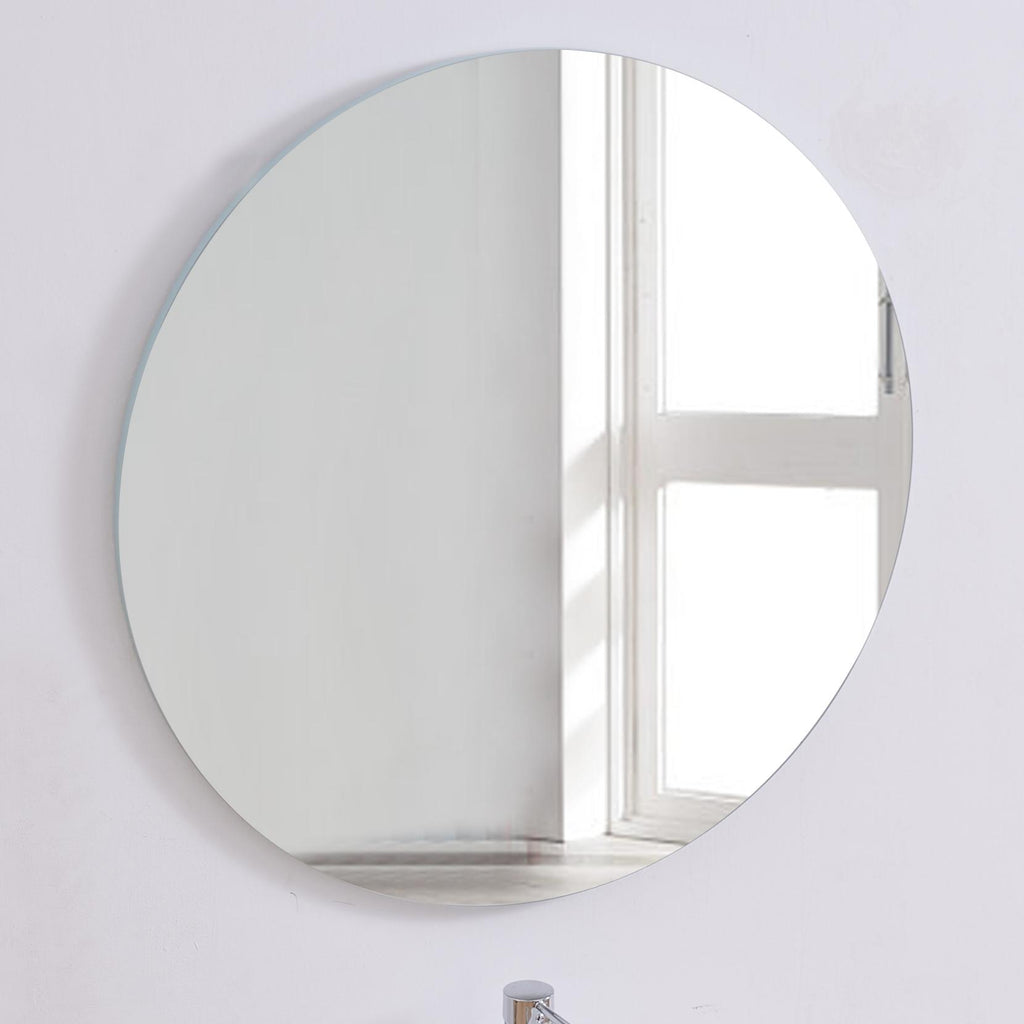 Round Bathroom Wall Mirror 31.5 Inch, Antique Silver Frame – image 3