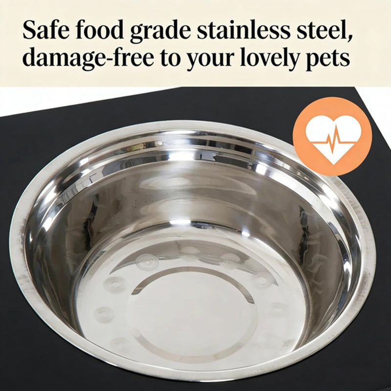 Pet Feeder Station with Storage, Raised 2-Bowl Dog Feeding Cabinet – image 5