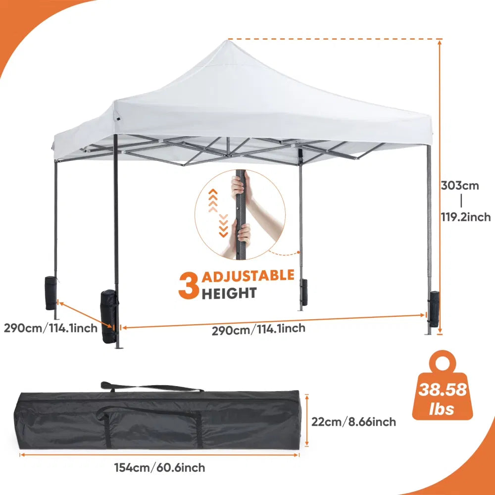 10 x 10 ft Pop-Up Canopy Tent with Slant Legs and Carry Bag – image 4