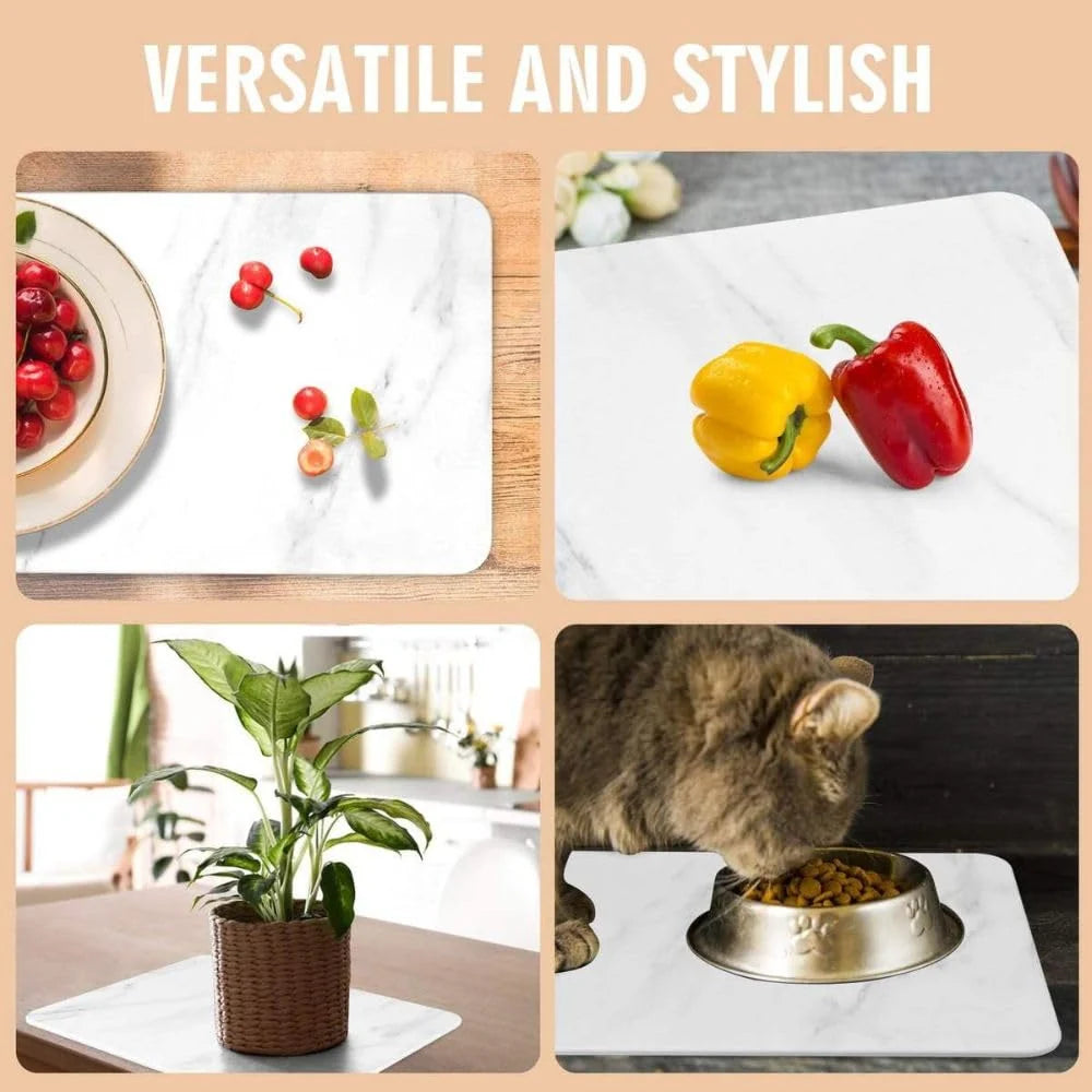 Stone Dish Drying Mat 2-Pack - Diatomaceous Quick-Dry 16x12in – image 4