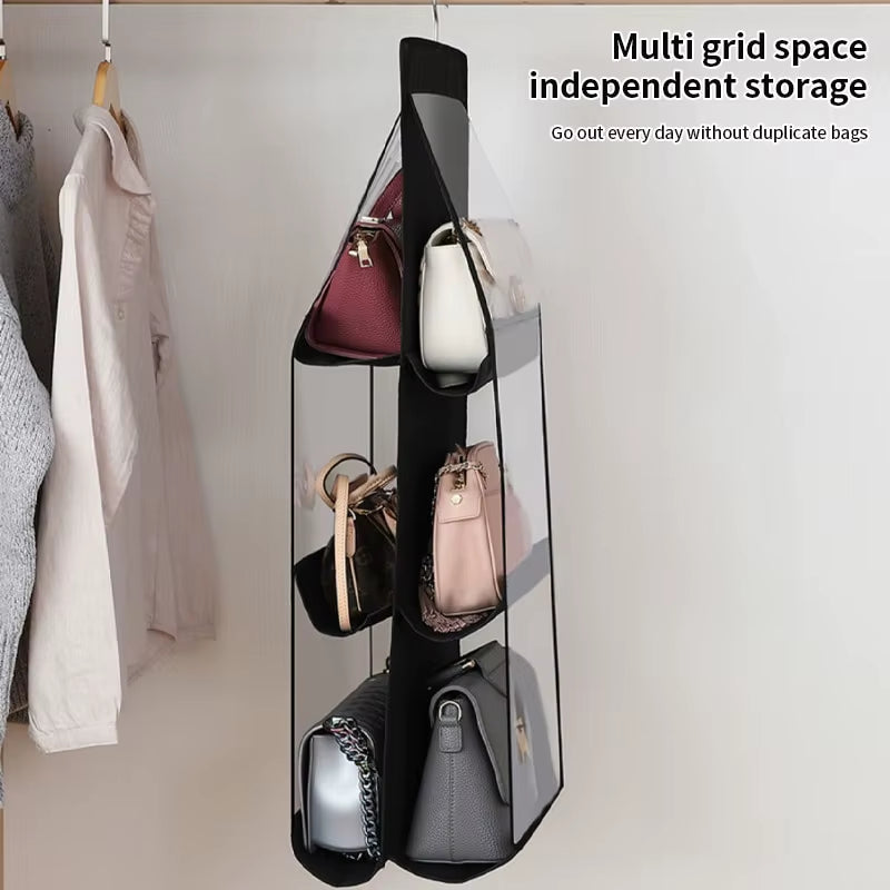 Hanging Handbag Organizer - 6 Pocket Foldable Closet Storage – image 3