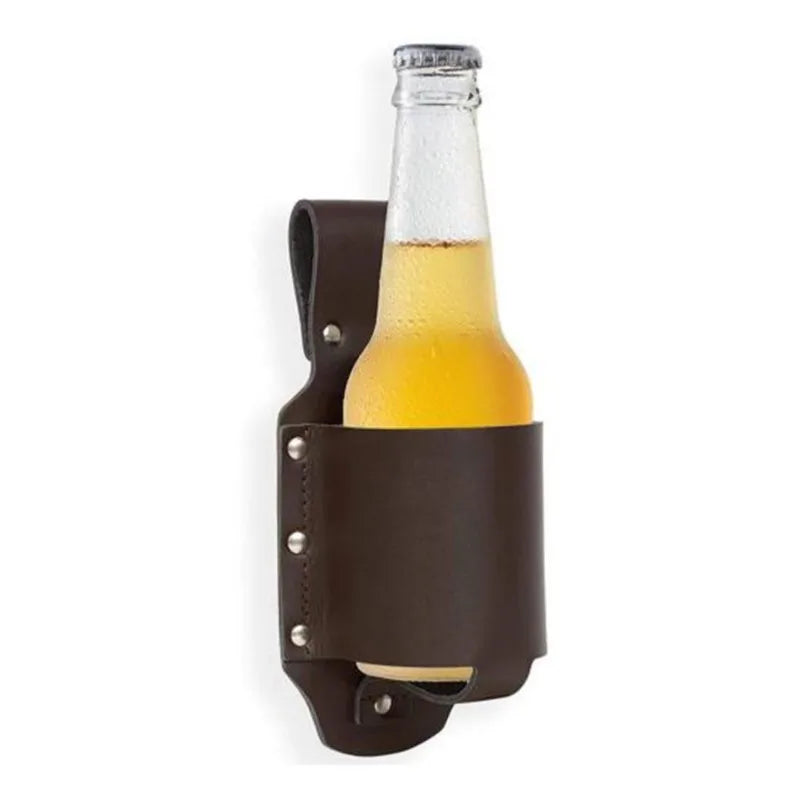 Beer Holster Belt - PU Leather Can & Bottle Holder, Funny Gift for Dad – image 4
