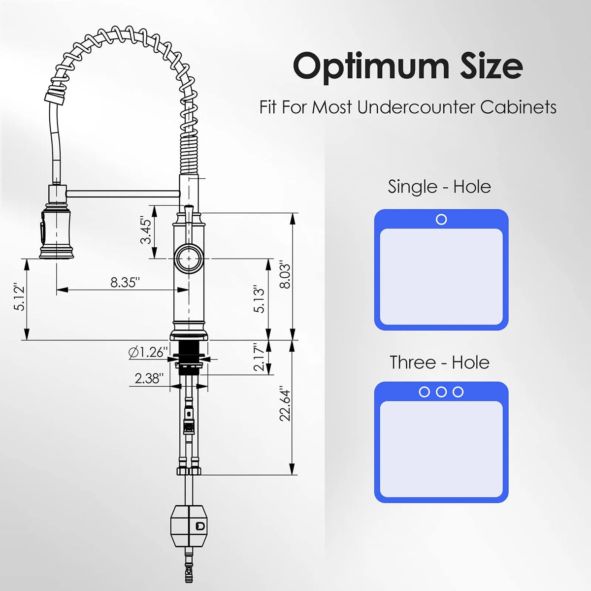Spring Kitchen Sink Faucet, 3-Mode Pull-Down Sprayer, Brushed Nickel – image 9