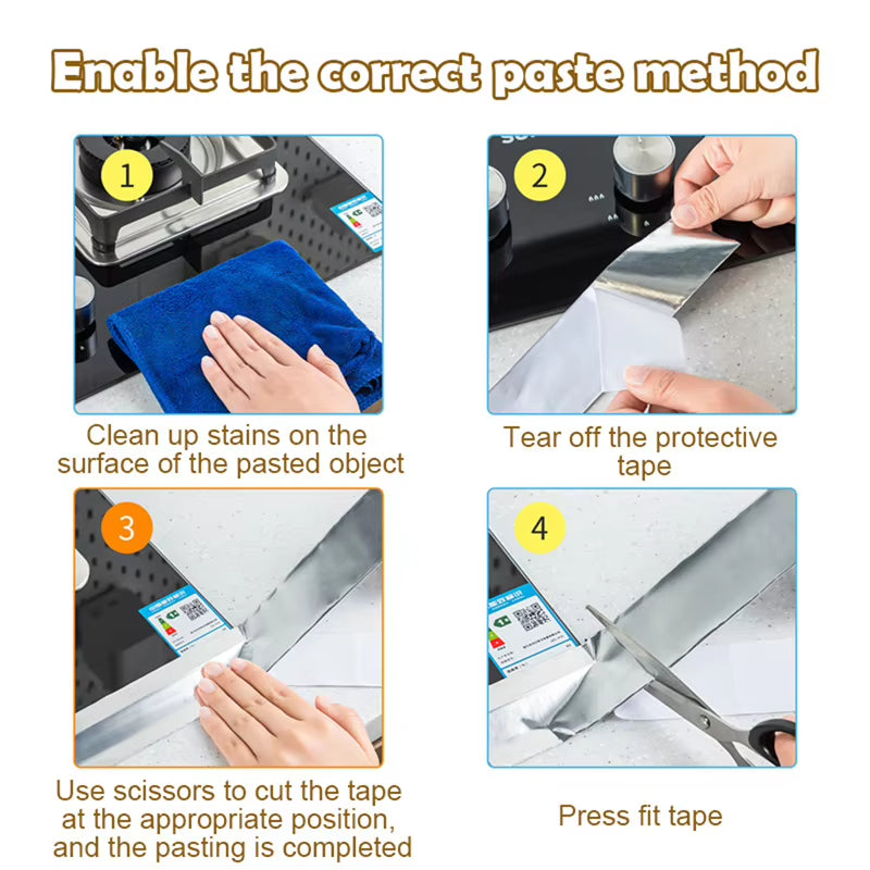 Waterproof Sink & Countertop Seal Tape - Anti-Mold Aluminum Foil Gap Tape