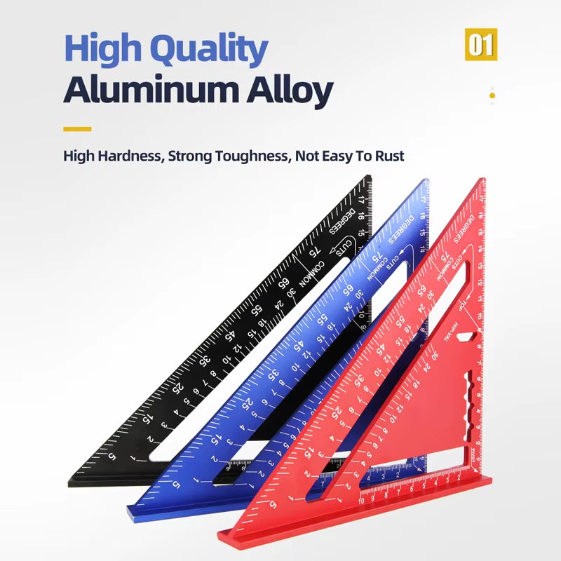 Aluminum Speed Square 7 Inch – Carpenter Triangle Ruler – image 4