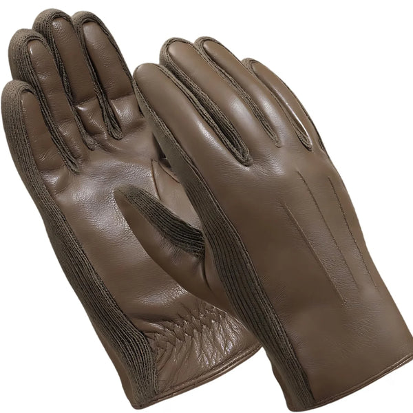 Sheepskin Leather Gloves for Men – Fleece-Lined Winter Driving Gloves