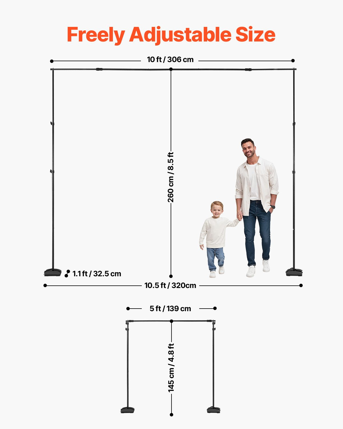 Adjustable 8.5 x 10 Ft Photo Backdrop Stand Kit With Carry Bag – image 4