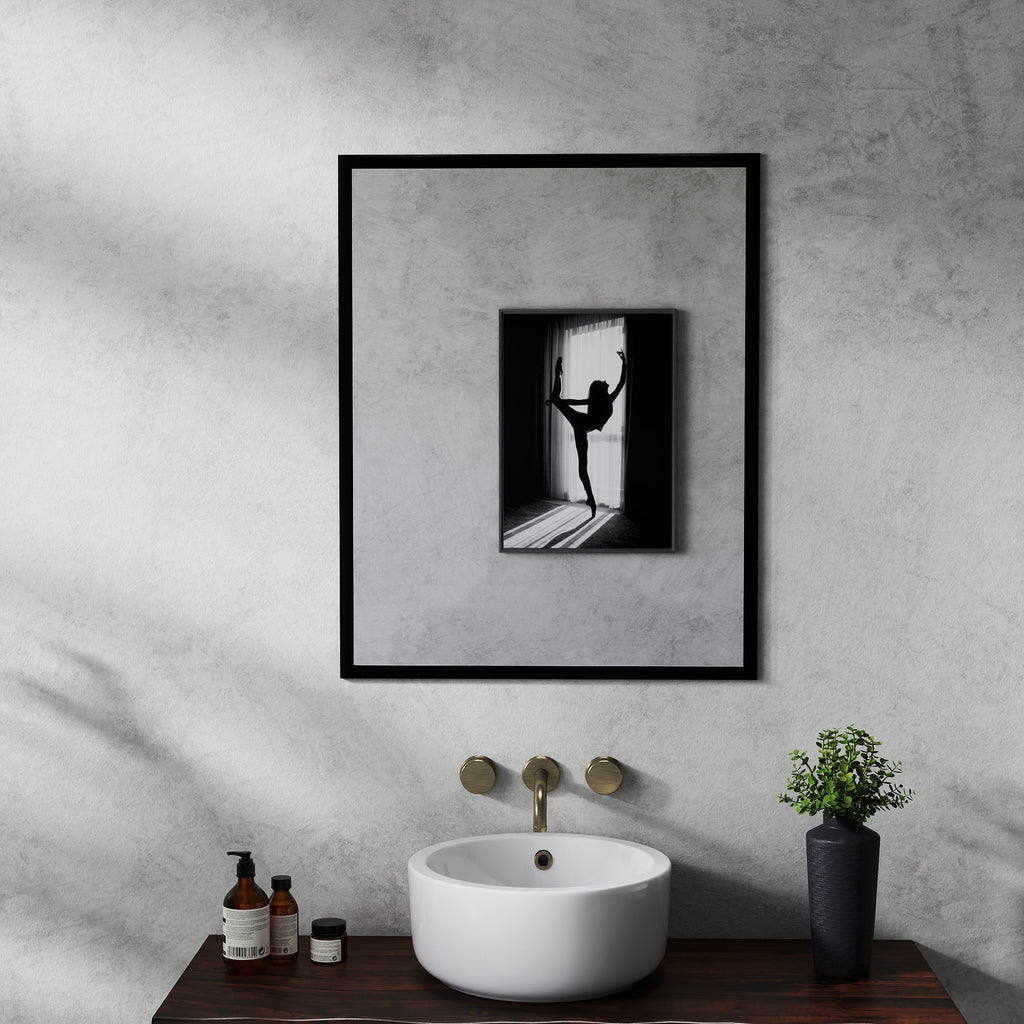Bathroom Wall Mirror, 24 x 30 in Black Aluminum Frame – image 5