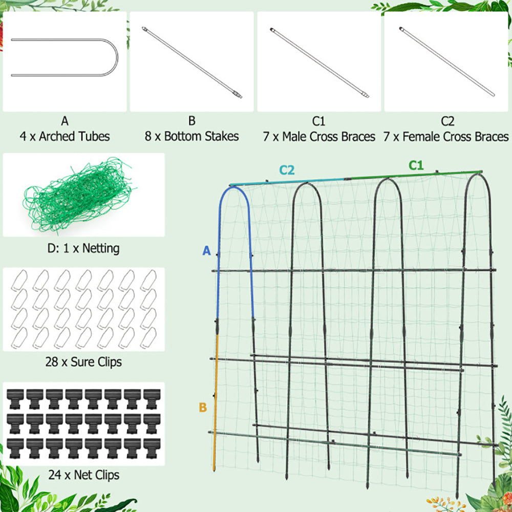 U-Shaped Arched Garden Trellis 71 x 71 in for Climbing Plants – image 8