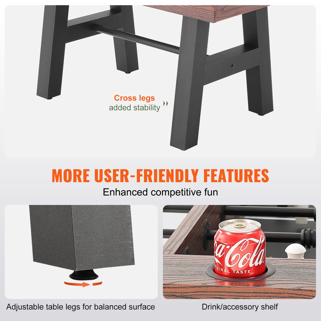 55 Inch Full Size Foosball Table With 4 Balls And Cup Holders – image 4
