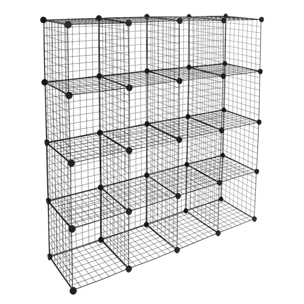 16 Cube Wire Storage Shelves, Modular Metal Grid Cubby Organizer – image 5