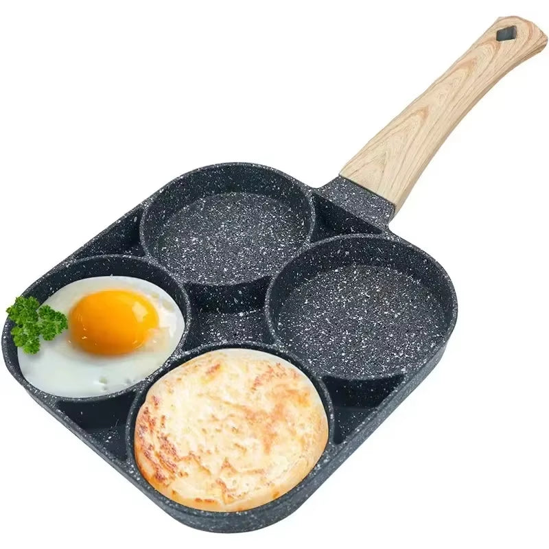 4-Hole Nonstick Egg Pan - Omelette & Breakfast Frying Pan