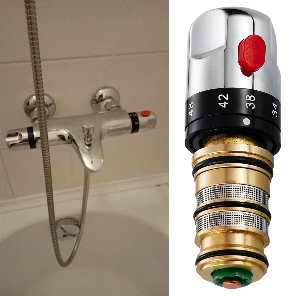 Thermostatic Mixing Valve Cartridge, Brass Anti-Scald Replacement