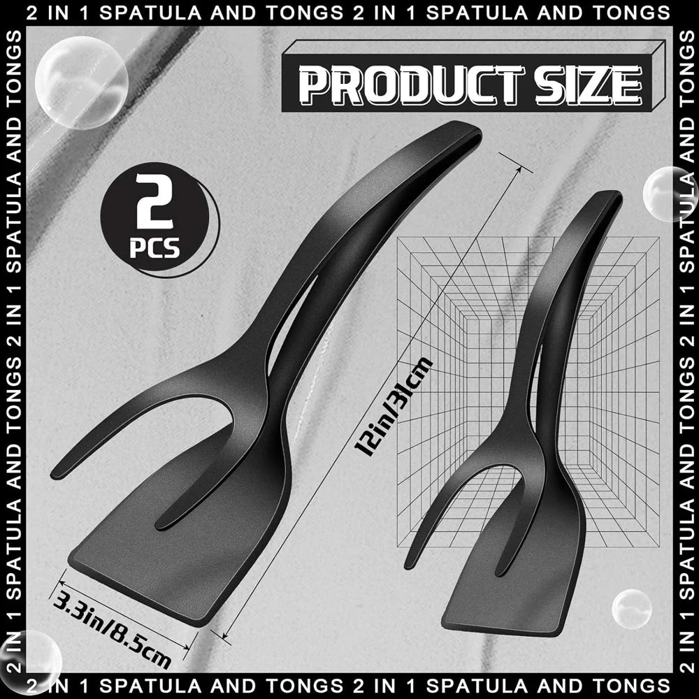 Spatula Tongs, 2-in-1 Grip and Flip for Eggs and Pancakes – image 3