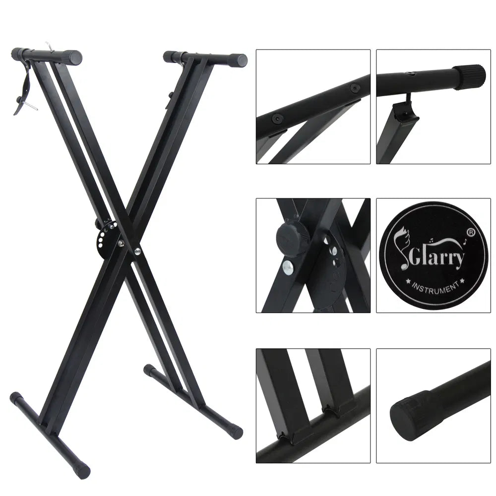 X-Style Keyboard Stand and Folding Piano Bench Set, Adjustable – image 10